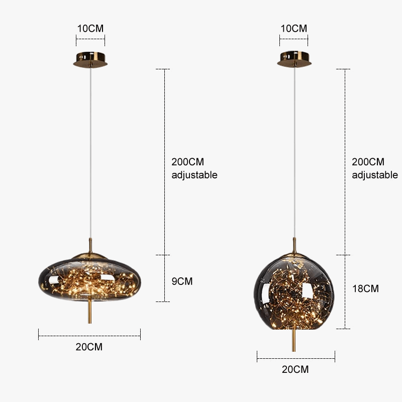 Suspension LED en verre de luxe | Marco Lucetti