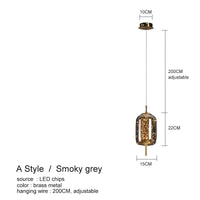 Suspension LED en verre de luxe | Marco Lucetti A style Gris Fumé