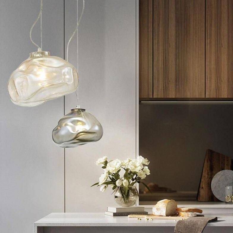 Suspension LED en verre déformé coloré Loft | Marco Lucetti