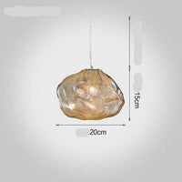 Suspension LED en verre déformé coloré Loft | Marco Lucetti Gris fumé - 20cm