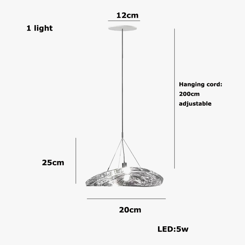 Suspension LED en verre design nordique Manta.