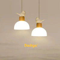 Suspension LED en verre design nordique avec petit oiseau créatif | Marco Lucetti