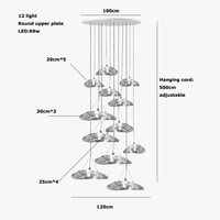 Suspension LED en verre design nordique Manta. | Marco Lucetti