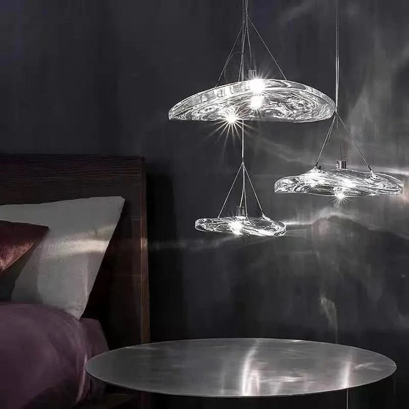 Suspension LED en verre design nordique Manta. | Marco Lucetti