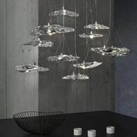 Suspension LED en verre design nordique Manta. | Marco Lucetti