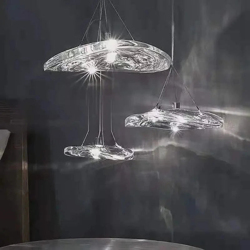 Suspension LED en verre design nordique Manta. | Marco Lucetti