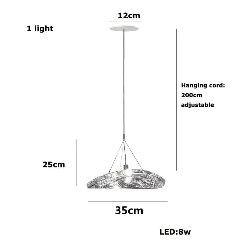 Suspension LED en verre design nordique Manta. | Marco Lucetti 35cm 1 lumière / Lumière chaude 3000K