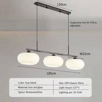 Suspension LED en verre - Design Nordique Moderne Décoratif | Marco Lucetti Noir / Lumière tricolore