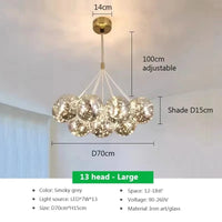 Suspension LED en verre design Nordique Moderne | Marco Lucetti PL023G012 A 13H S La / Blanc froid