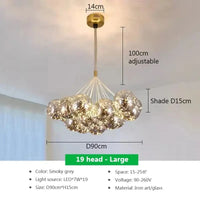 Suspension LED en verre design Nordique Moderne | Marco Lucetti PL023G012 A 19H S La / Blanc froid