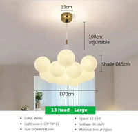 Suspension LED en verre design Nordique Moderne | Marco Lucetti PL023G012 B 13H Lar / Blanc froid