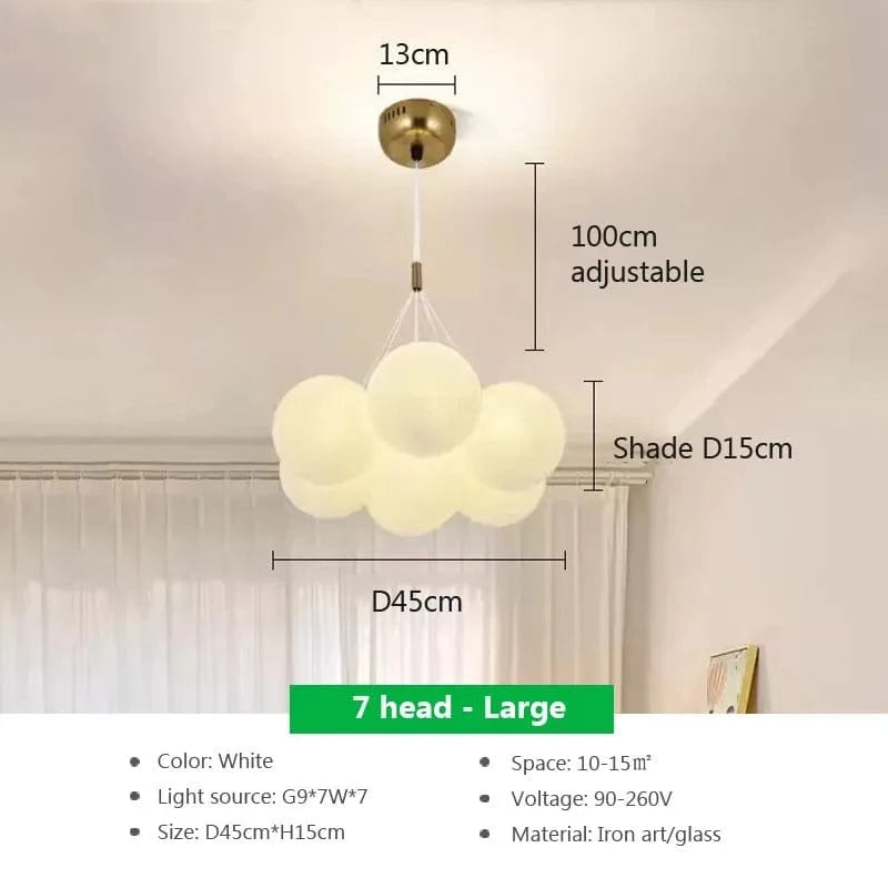 Suspension LED en verre design Nordique Moderne | Marco Lucetti PL023G012 B 7H Grand / Blanc froid