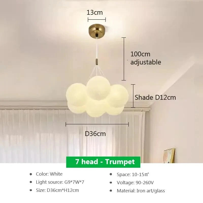 Suspension LED en verre design Nordique Moderne | Marco Lucetti PL023G012 B 7H Tru / Blanc froid