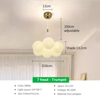 Suspension LED en verre design Nordique Moderne | Marco Lucetti PL023G012 B 7H Tru / Blanc froid