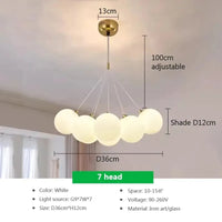 Suspension LED en verre design Nordique Moderne | Marco Lucetti PL023G012 C 7H / Blanc froid