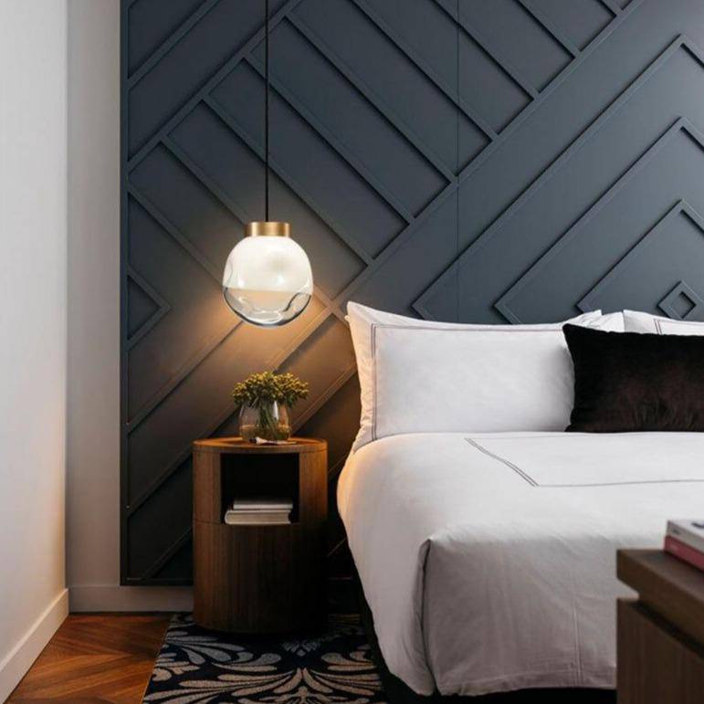 Suspension LED en verre doré « Hang Luxe » | Marco Lucetti