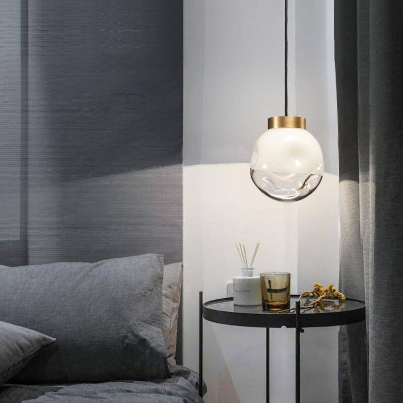 Suspension LED en verre doré « Hang Luxe » | Marco Lucetti