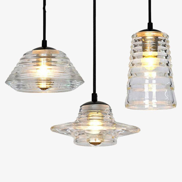 Suspension LED en verre fumé Industrial. | Marco Lucetti