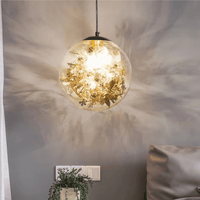 Suspension LED en verre Golden Bloom par Kevin Reilly | Marco Lucetti