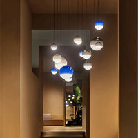 Suspension LED en verre inspiré du design nordique pour hôtellerie et chambre prestigieuse | Marco Lucetti