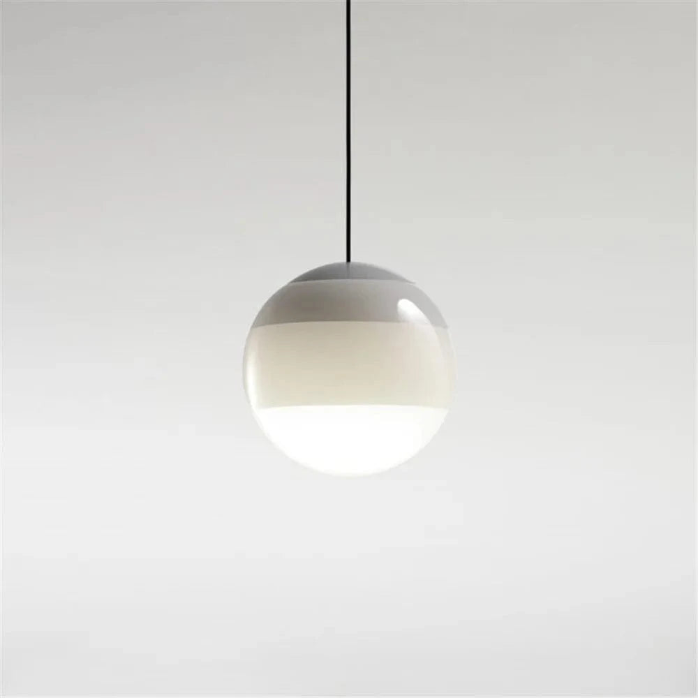Suspension LED en verre inspiré du design nordique pour hôtellerie et chambre prestigieuse | Marco Lucetti Gris / Diamètre 15 cm