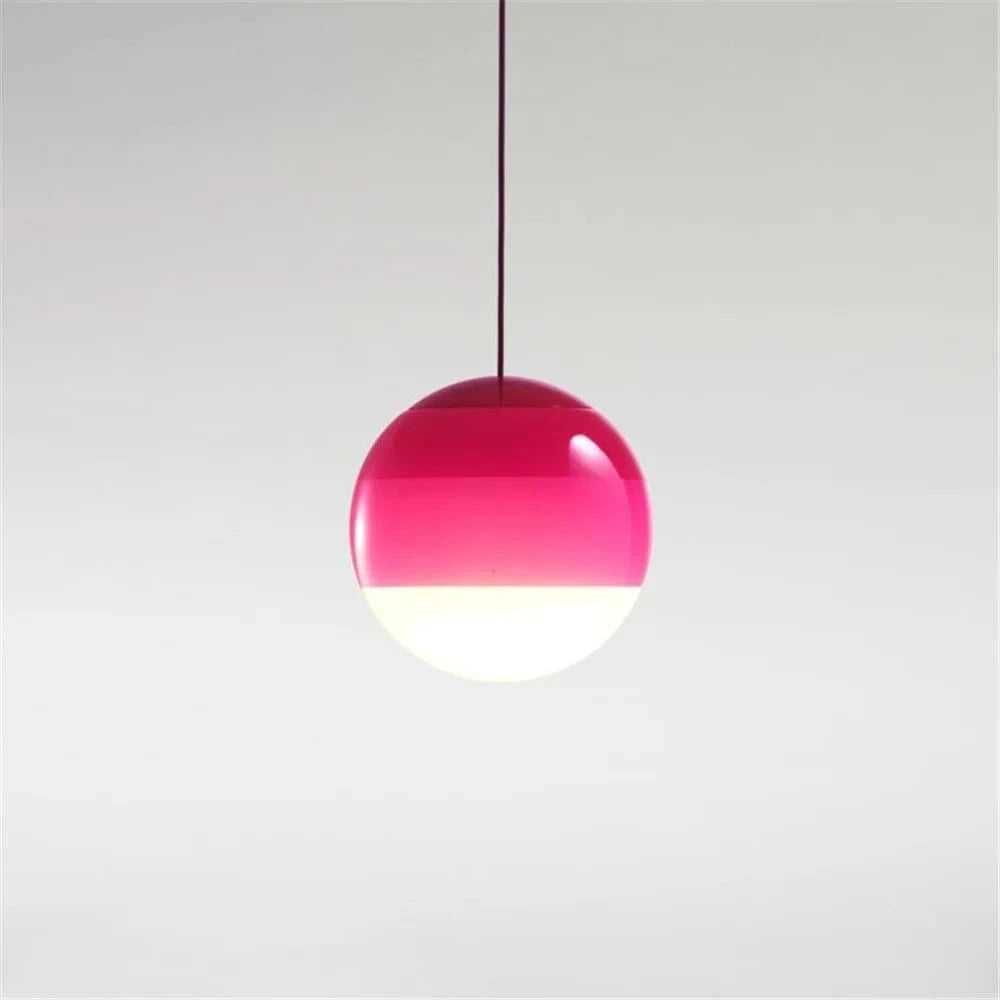 Suspension LED en verre inspiré du design nordique pour hôtellerie et chambre prestigieuse | Marco Lucetti Rose / Diamètre 15 cm