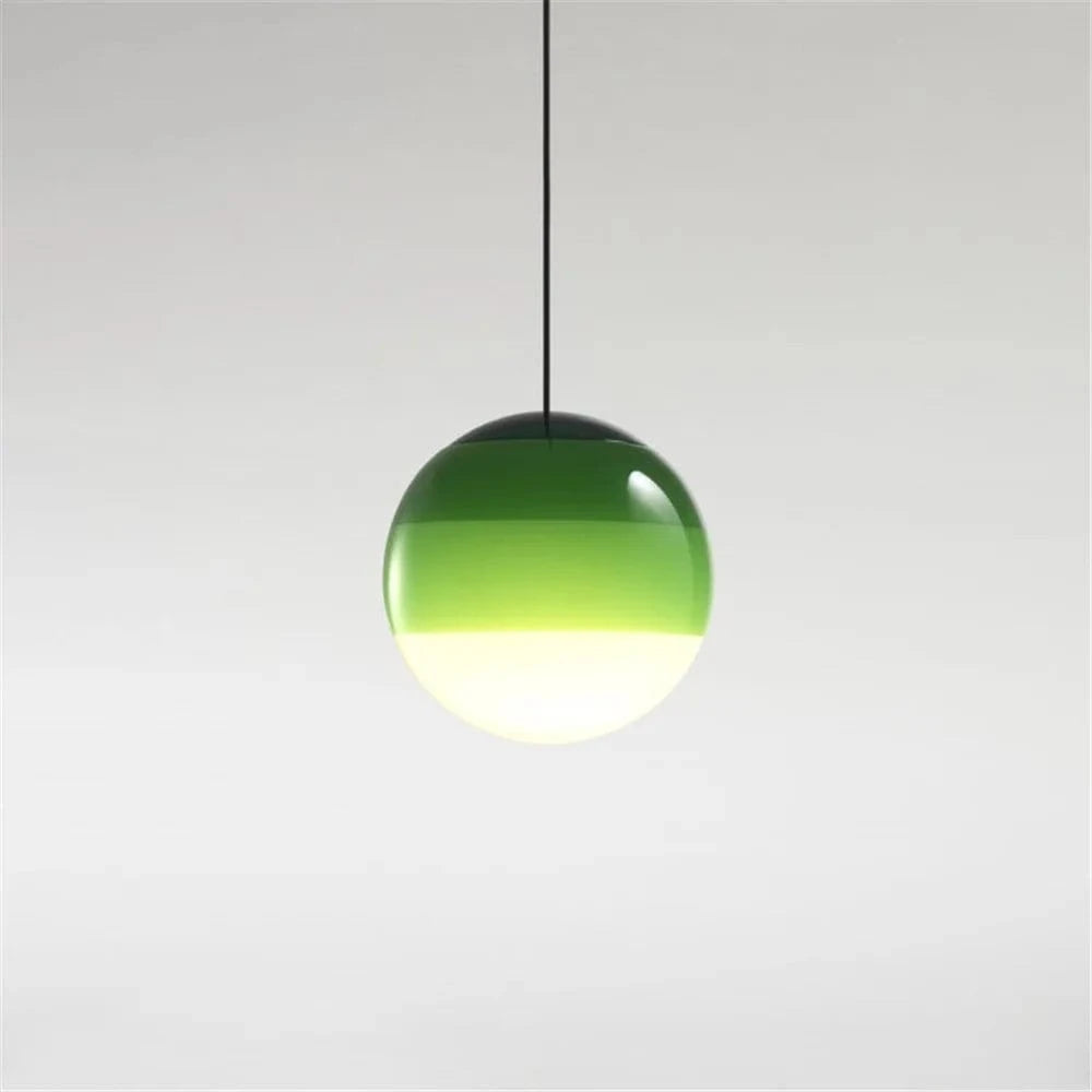 Suspension LED en verre inspiré du design nordique pour hôtellerie et chambre prestigieuse | Marco Lucetti Vert / Diamètre 15 cm