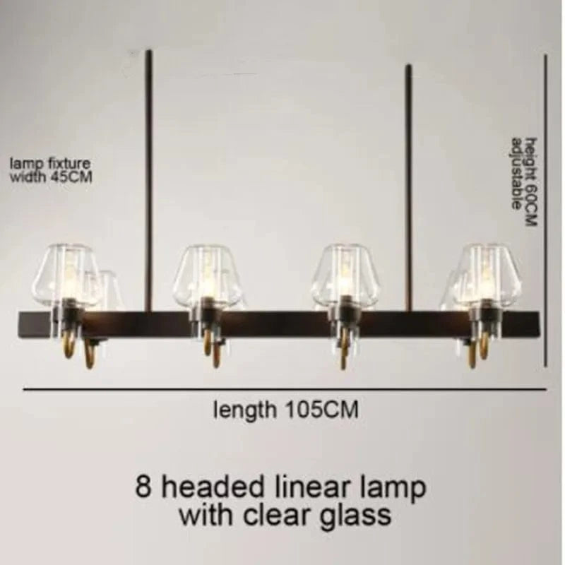 Suspension LED en verre moderniste | Marco Lucetti Verre clair 8 têtes / Sans ampoule