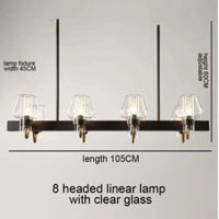 Suspension LED en verre moderniste | Marco Lucetti Verre clair 8 têtes / Sans ampoule