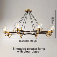 Suspension LED en verre moderniste | Marco Lucetti Verre transparent 8 tête 1 / Sans ampoule