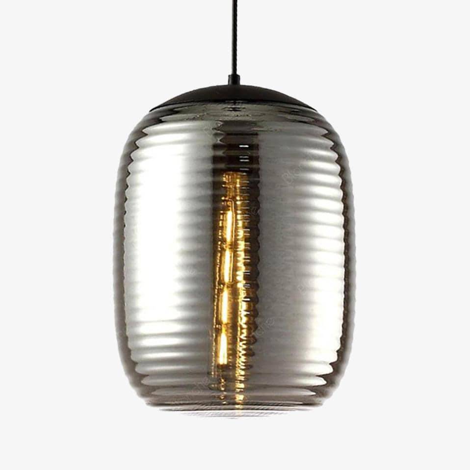 Suspension LED en verre ovale - Style industriel | Marco Lucetti Gris