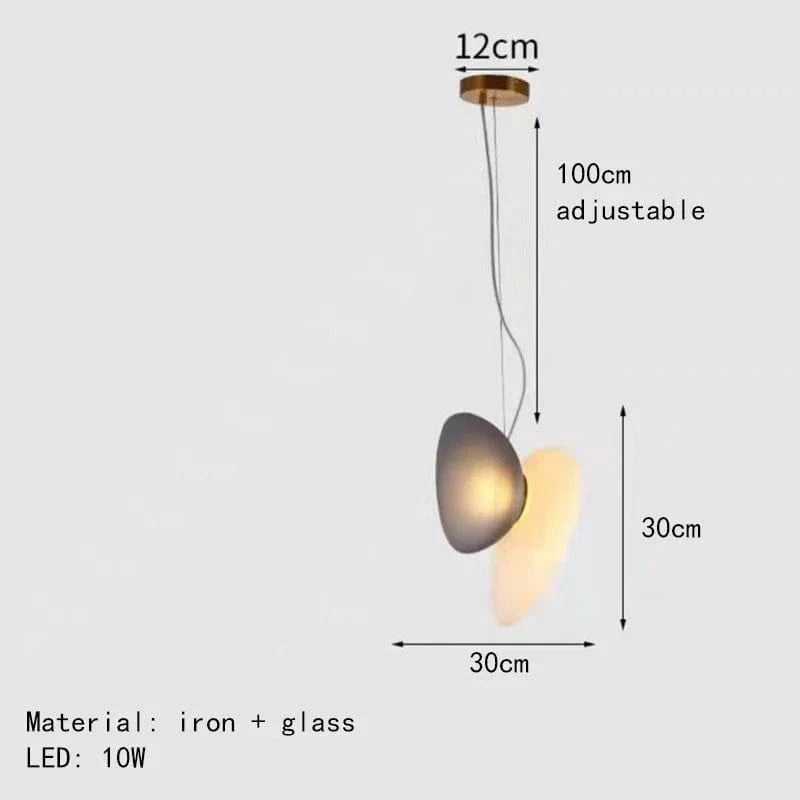 Suspension LED en verre premium | Marco Lucetti 13-Gris-Blanc