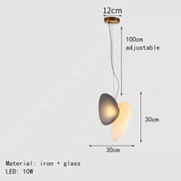 Suspension LED en verre premium | Marco Lucetti 13-Gris-Blanc