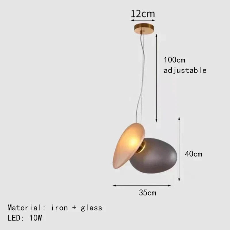 Suspension LED en verre premium | Marco Lucetti 7-Gris-Ambre
