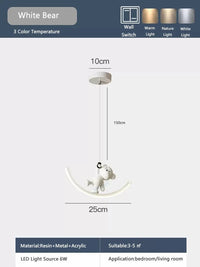 Suspension LED Enfant Chambre Animaux Marins | Marco Lucetti Ours blanc / 6W / 3 Température de couleur