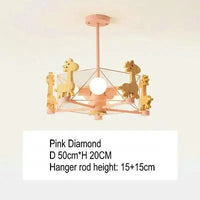 Suspension LED Étoile Bois Diamond | Marco Lucetti Diamant rose