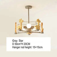 Suspension LED Étoile Bois Diamond | Marco Lucetti Étoile grise