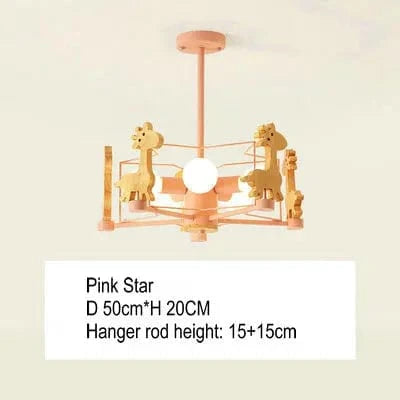 Suspension LED Étoile Bois Diamond | Marco Lucetti Étoile rose