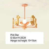 Suspension LED Étoile Bois Diamond | Marco Lucetti Étoile rose