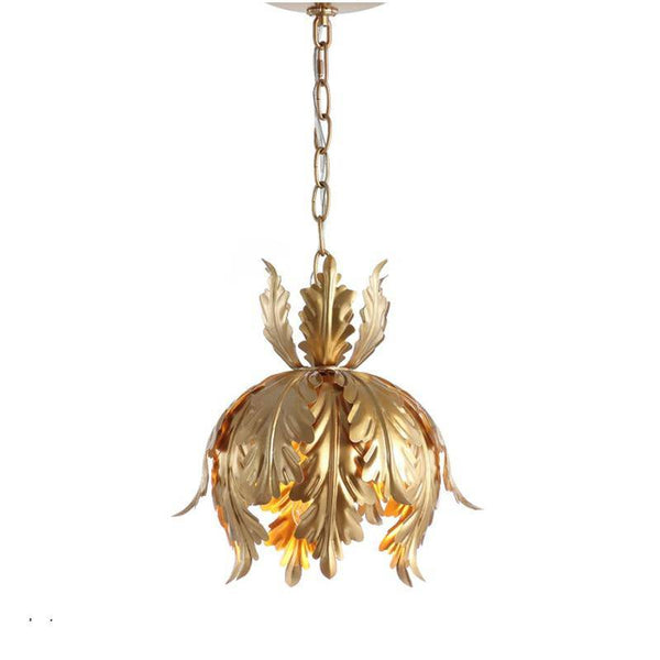 Suspension LED feuilles dorées en métal | Marco Lucetti