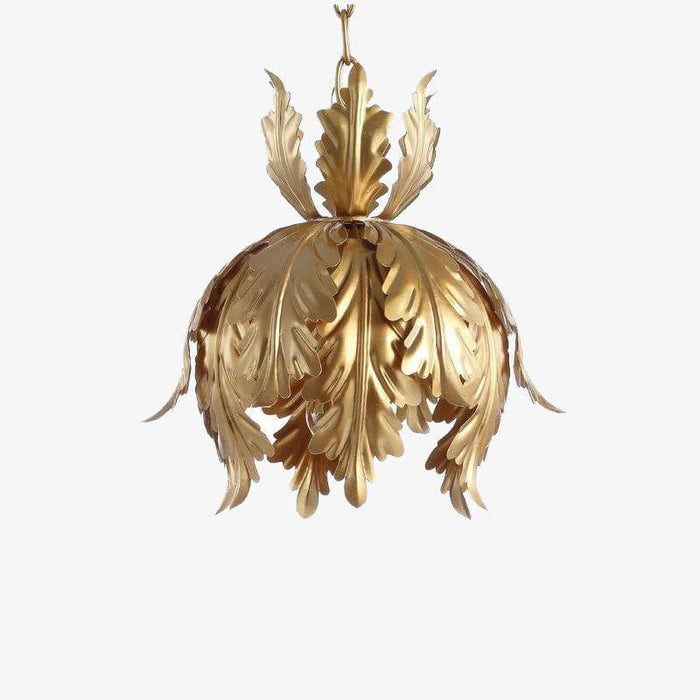 Suspension LED feuilles dorées en métal | Marco Lucetti Froide