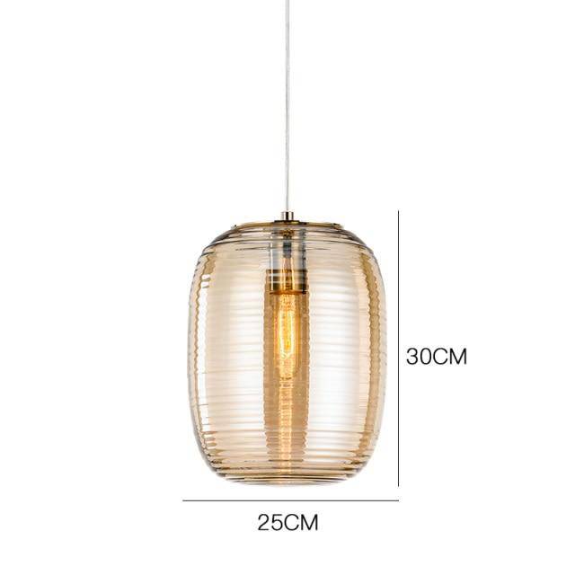 Suspension LED Glass Stripe Loft | Marco Lucetti Cognac