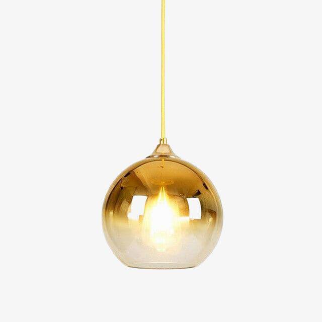 Suspension LED Globe Lumineux en Verre Coloré Ballistic | Marco Lucetti Doré / 20cm