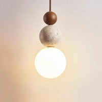 Suspension LED Gourde Ronde Tuf Jaune - Style Wabi Sabi | Marco Lucetti