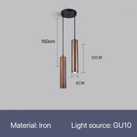 Suspension LED Grain de Bois - Style Nordique Moderne | Marco Lucetti B 2 têtes / Blanc froid