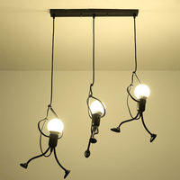 Suspension LED "Human" - Design et originalyahuttité | Marco Lucetti 3 lampes - Support barre