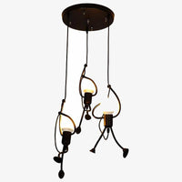 Suspension LED "Human" - Design et originalyahuttité | Marco Lucetti 3 lampes - Support rond
