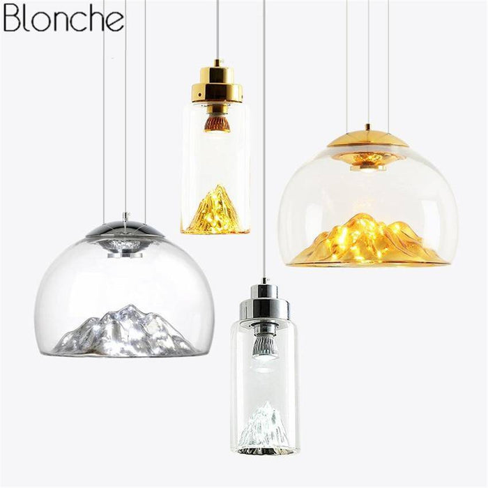 Suspension LED Iceberg en verre métallisé | Marco Lucetti