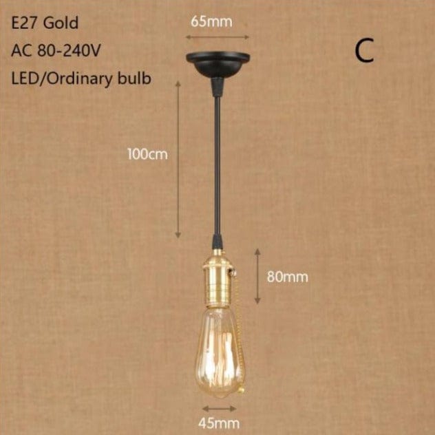 Suspension LED industrielle dorée Rayene | Marco Lucetti C / China