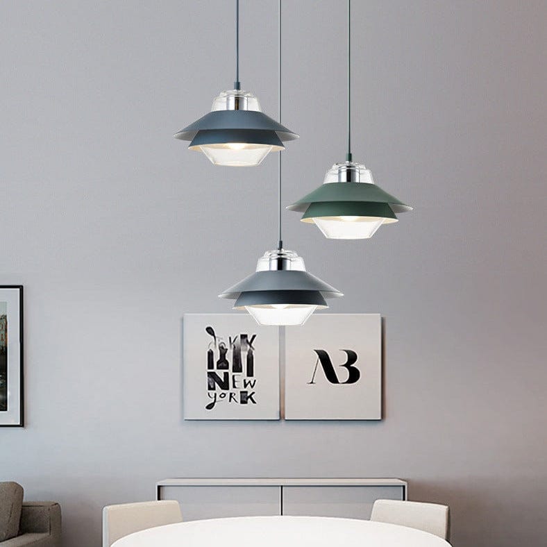 Suspension LED industrielle double abat-jour coloré - Armel | Marco Lucetti